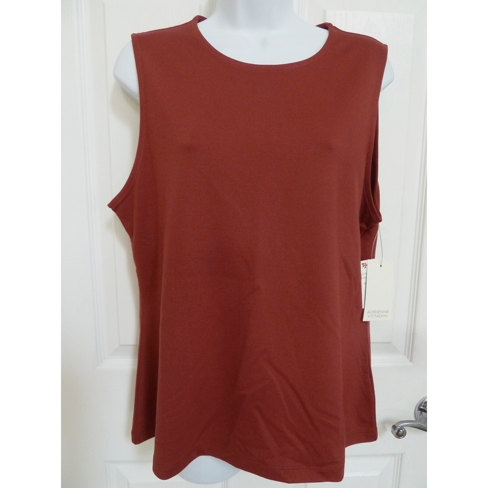 *NEW!! ADRIENNE VITTADINI Sz XL Tank Top Rayon/Nylon Brick Red Classic*